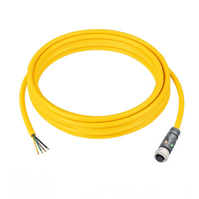 CO12.4-3.33/L/P SINGLE ENDED MICRO CABLE, 4 PIN M12 FEMALE STRAIGHT PUR YELLOW 22 AWG 3M PNP LED