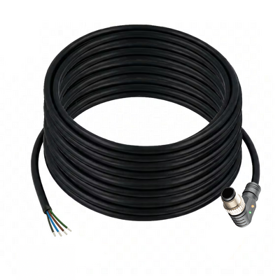 CB12.5-15.32/LN/P SINGLE ENDED MICRO CABLE, 5 PIN M12 MALE ELBOW PUR BLACK 22 AWG 15M NPN LED