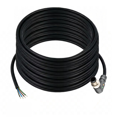 CB12.5-20.32/LN/P SINGLE ENDED MICRO CABLE, 5 PIN M12 MALE ELBOW PUR BLACK 22 AWG 20M NPN LED