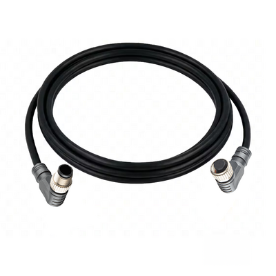 CBO12.4-2.32-CB12.4/P DOUBLE ENDED PATCH CABLE, 4 PIN M12 F/M ELBOW 2M PUR BLACK 22 AWG