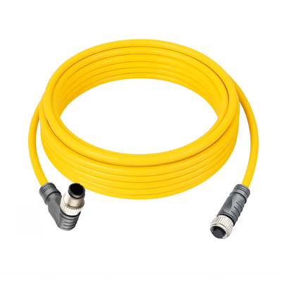 CO12.5-5.33-CB12.5/P DOUBLE ENDED PATCH CABLE, 5 PIN M12 F/M STR/ELB 5M PUR YELLOW 22 AWG