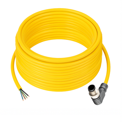 CB12.5-15.33 SINGLE ENDED MICRO CABLE, 5 PIN M12 MALE ELBOW PVC YELLOW 22 AWG 15M