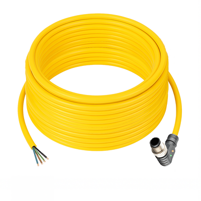 CB12.4-15.33/L/P SINGLE ENDED MICRO CABLE, 4 PIN M12 MALE ELBOW PUR YELLOW 22 AWG 15M PNP LED