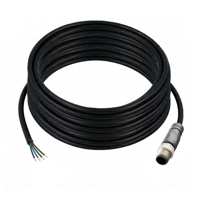 C12.5-10.32/P SINGLE ENDED MICRO CABLE, 5 PIN M12 MALE STRAIGHT PUR BLACK 22 AWG 10M