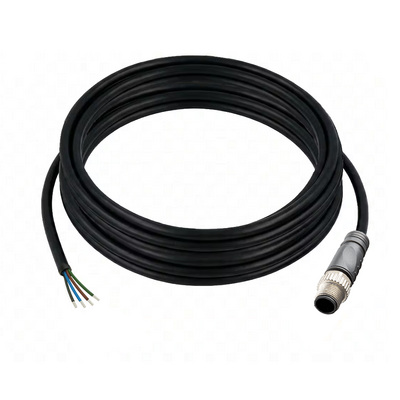 C12.5-5.32 SINGLE ENDED MICRO CABLE, 5 PIN M12 MALE STRAIGHT PVC BLACK 22 AWG 5M