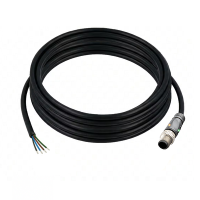 C12.5-5.32/LN/P SINGLE ENDED MICRO CABLE, 5 PIN M12 MALE STRAIGHT PUR BLACK 22 AWG 5M NPN LED