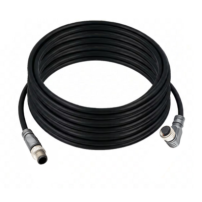 CBO12.4-10.32-C12.4/P DOUBLE ENDED PATCH CABLE, 4 PIN M12 F/M ELB/STR 10M PUR BLACK 22 AWG