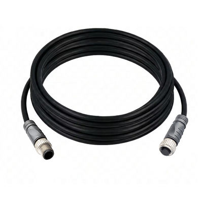 CO12.4-5.32-C12.4 DOUBLE ENDED CORDSET 4 PIN M12 F/M STRAIGHT 5M PVC BLACK 22 AWG