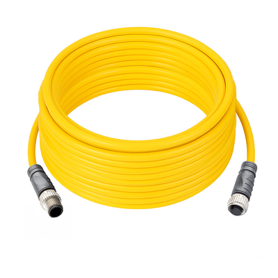 CO12.4-10.33-C12.4/P DOUBLE ENDED PATCH CABLE, 4 PIN M12 F/M STRAIGHT 10M PUR YELLOW 22 AWG