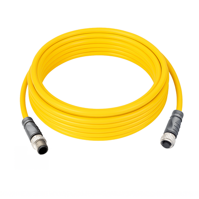CO12.4-5.33-C12.4/P DOUBLE ENDED PATCH CABLE, 4 PIN M12 F/M STRAIGHT 5M PUR YELLOW 22 AWG