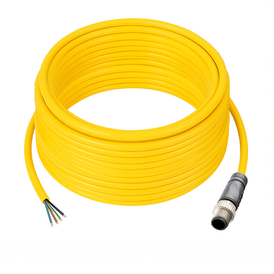 C12.5-15.33/P SINGLE ENDED MICRO CABLE, 5 PIN M12 MALE STRAIGHT PUR YELLOW 22 AWG 15M