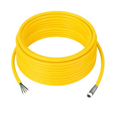 104000A01M100 SINGLE ENDED CORDSET 4 PIN 7/8" MINI FEMALE STRAIGHT,  10M PVC YE 16AWG 600VAC/DC