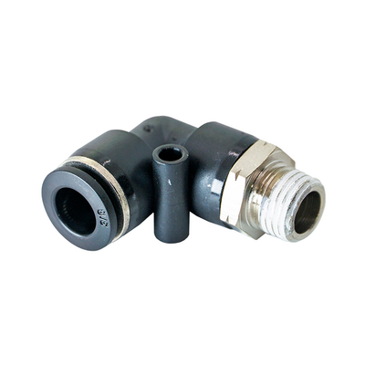PL3/8-1/4NPT FLOFLEX FLOFLEX COMPOSITE PUSH-IN PNEUMATIC FITTING, 3/8" TUBE X 1/4" NPT MALE 90 DEGREE REDUCING ELBOW