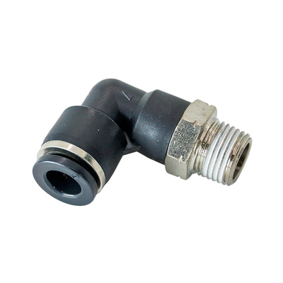 PL6-1/8NPT FLOFLEX FLOFLEX COMPOSITE PUSH-IN PNEUMATIC FITTING, 6MM TUBE X 1/8" NPT MALE 90 DEGREE REDUCING ELBOW