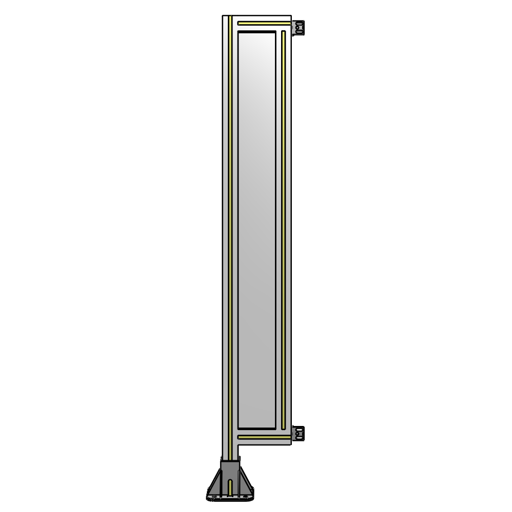 A1-1400-0200-0150-HYPFA SINGLE PANEL-LEG ON LEFT WITH HINGES 1400MM X 200MM  1/4" POLYCARBONATE, FULLY ASSEMBLED