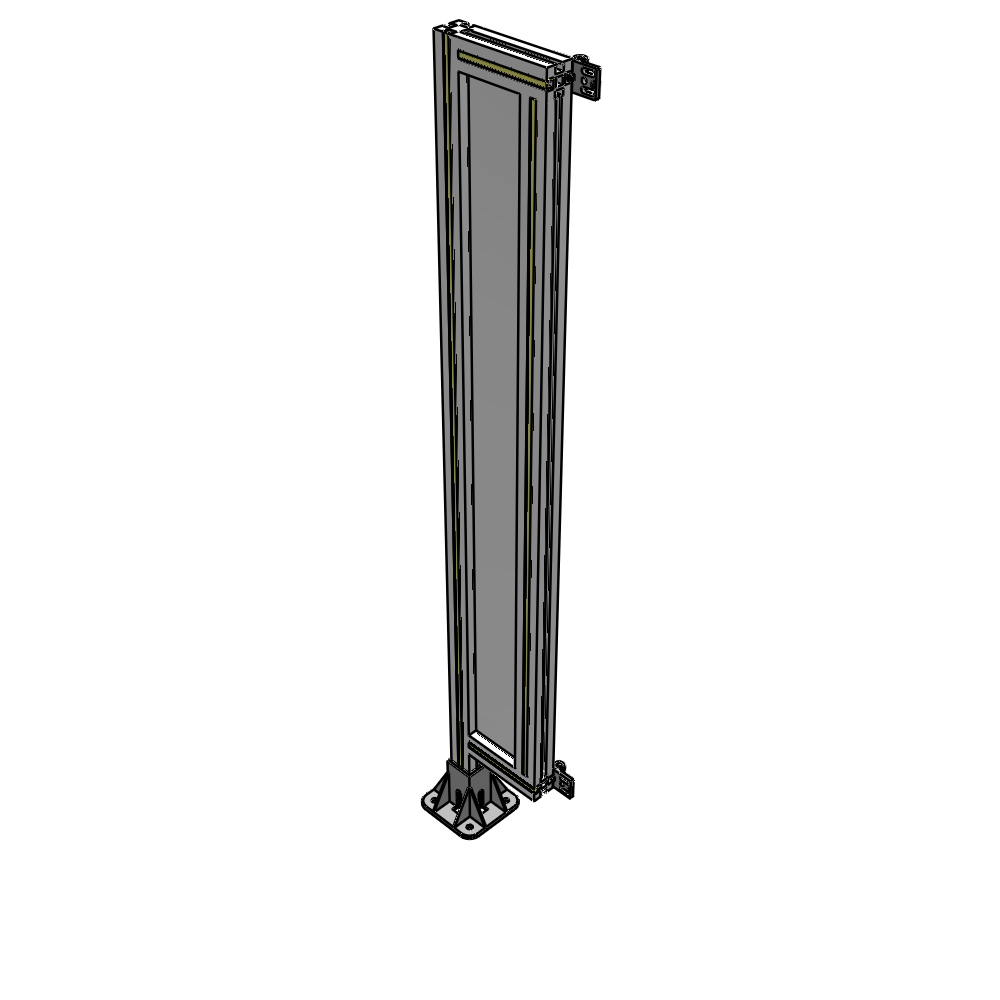 A1-1400-0200-0150-HYPFA SINGLE PANEL-LEG ON LEFT WITH HINGES 1400MM X 200MM  1/4" POLYCARBONATE, FULLY ASSEMBLED