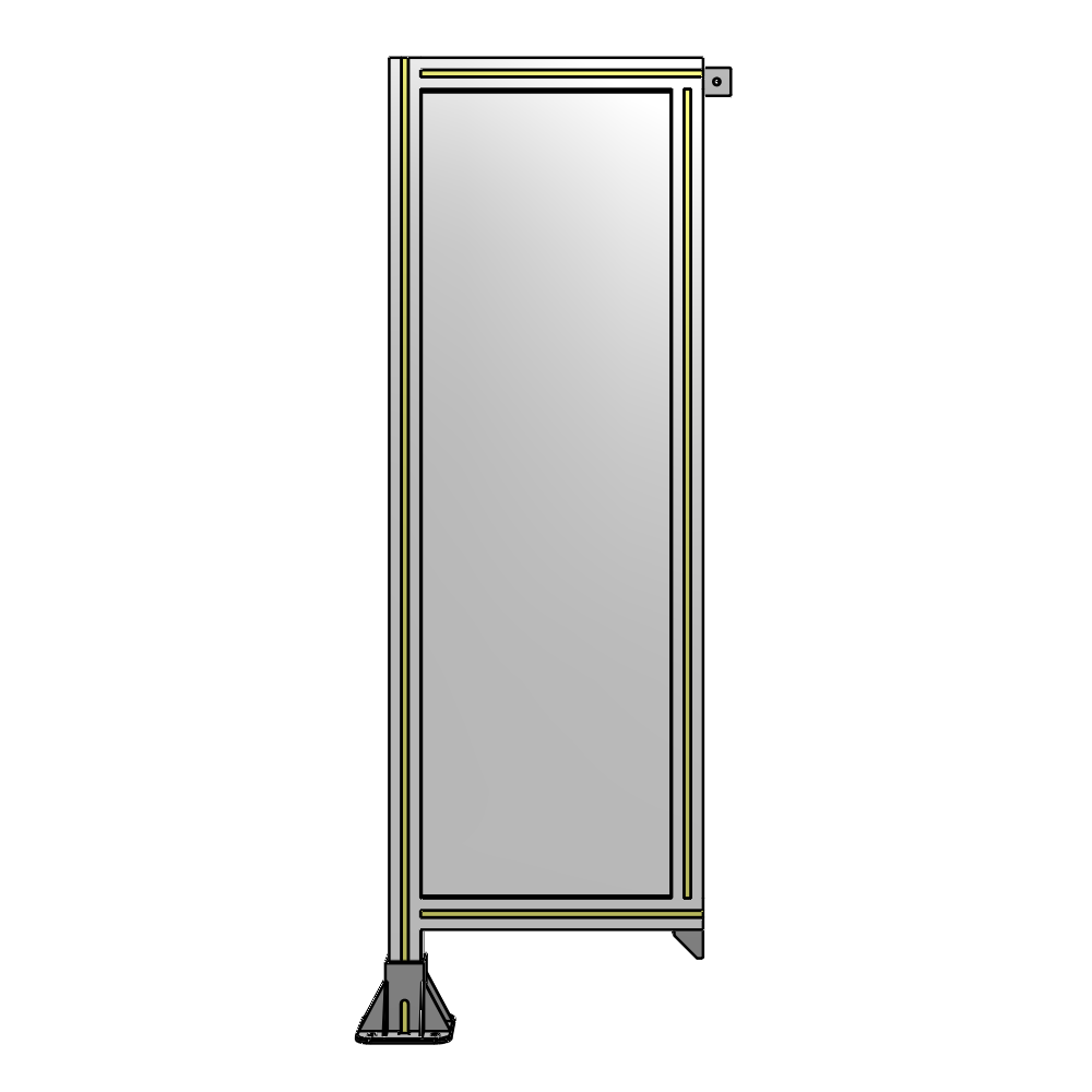 A1-1400-0450-0150-TYPFK SINGLE PANEL-LEG ON LEFT WITH TIE PLATES AND ANGLE 1400MM X 450MM  1/4" POLYCARBONATE, AS A KIT