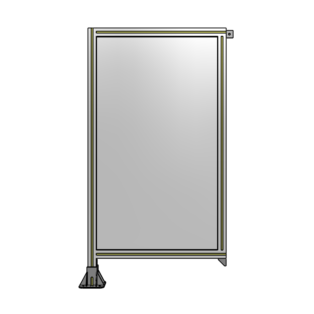 A1-1400-0750-0150-TYPFK SINGLE PANEL-LEG ON LEFT WITH TIE PLATES AND ANGLE 1400MM X 750MM  1/4" POLYCARBONATE, AS A KIT
