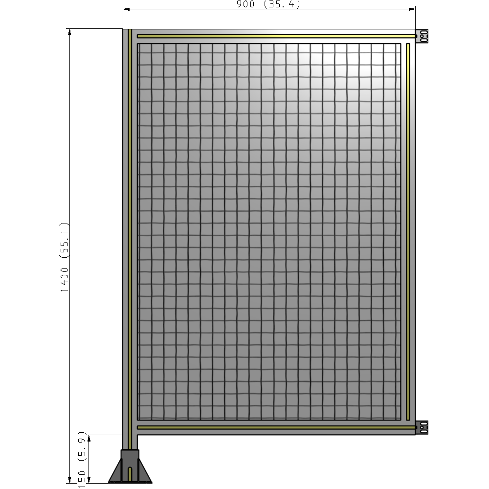 A1-1400-0900-0150-HYMFK SINGLE PANEL-LEG ON LEFT WITH HINGES 1400MM X 900MM  1" MESH, AS A KIT