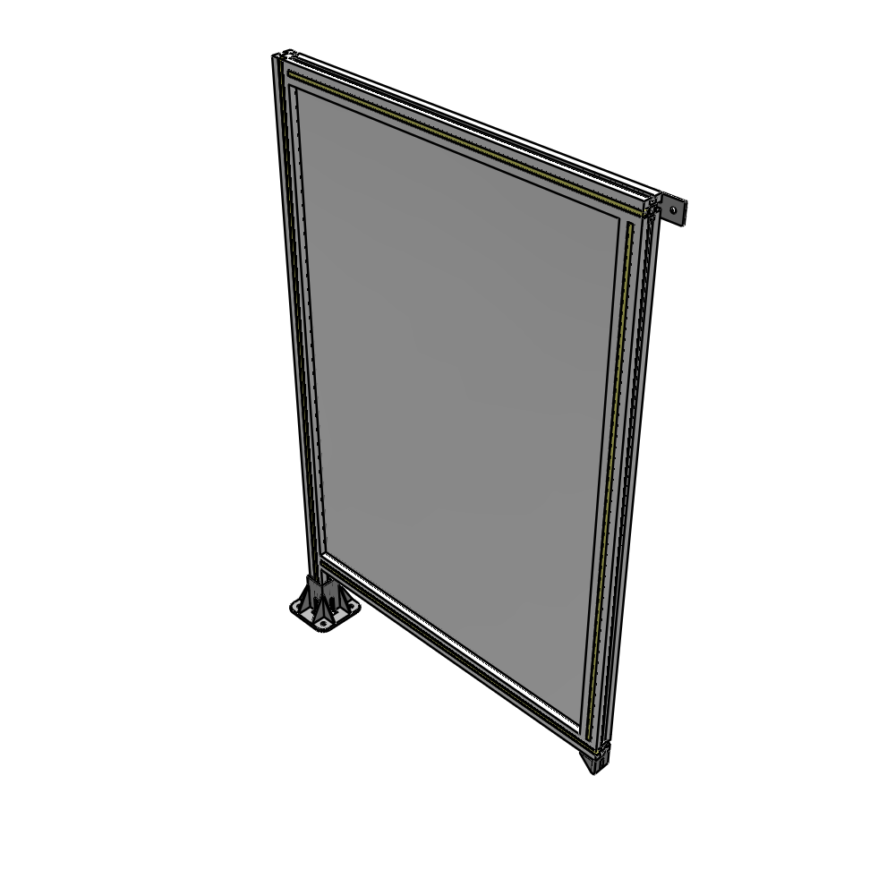 A1-1400-0900-0150-TYPFA SINGLE PANEL-LEG ON LEFT WITH TIE PLATES AND ANGLE 1400MM X 900MM  1/4" POLYCARBONATE, ASSEMBLED