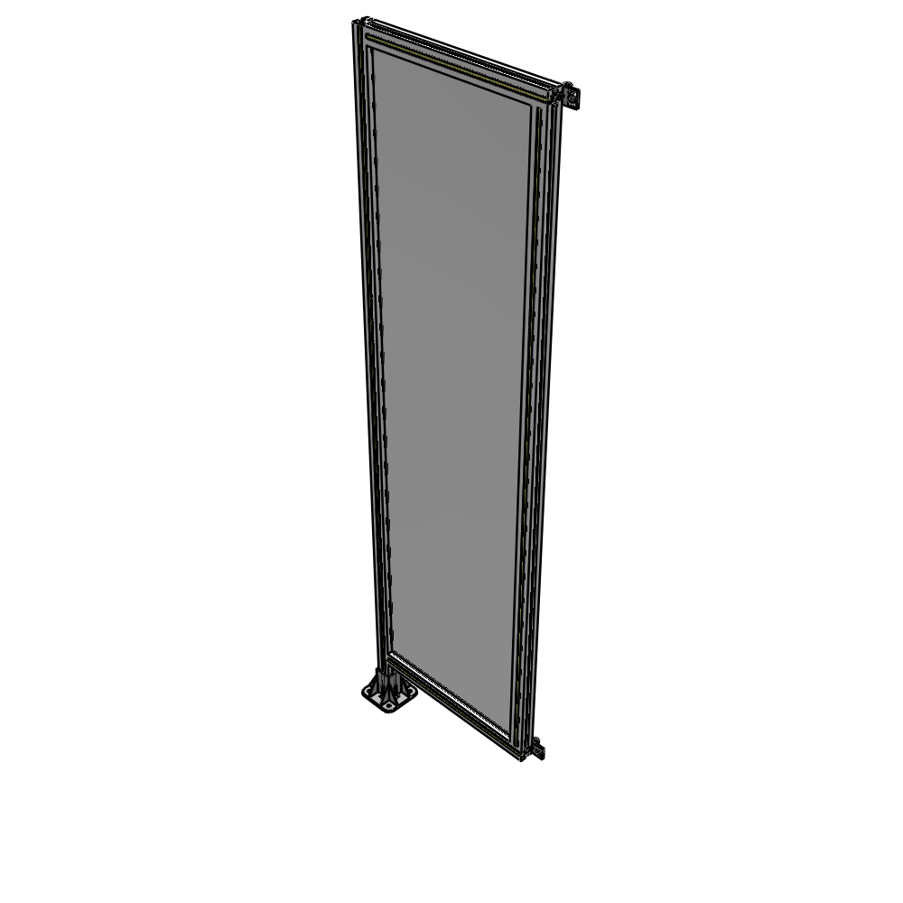 A1-2135-0600-0150-HYPFA SINGLE PANEL-LEG ON LEFT WITH HINGES 2135MM X 600MM  1/4" POLYCARBONATE, ASSEMBLED