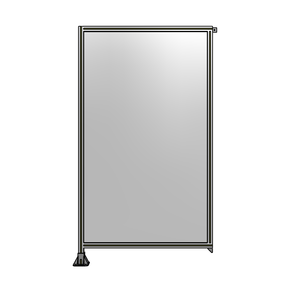 A1-2135-1200-0150-TYPFA SINGLE PANEL-LEG ON LEFT WITH TIE PLATES AND ANGLE 2135MM X 1200MM  1/4" POLYCARBONATE, ASSEMBLED