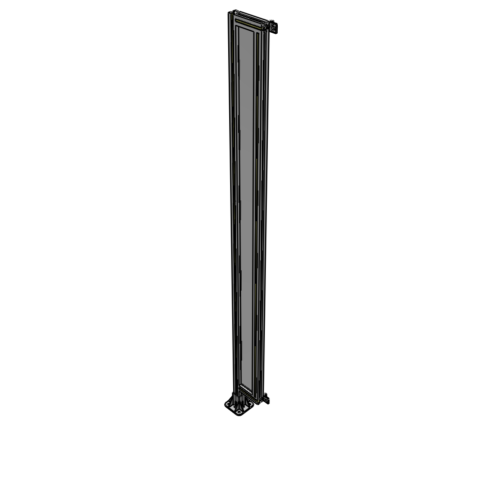 A1-2400-0200-0150-HYPFA SINGLE PANEL-LEG ON LEFT WITH HINGES 2400MM X 200MM  1/4" POLYCARBONATE, FULLY ASSEMBLED