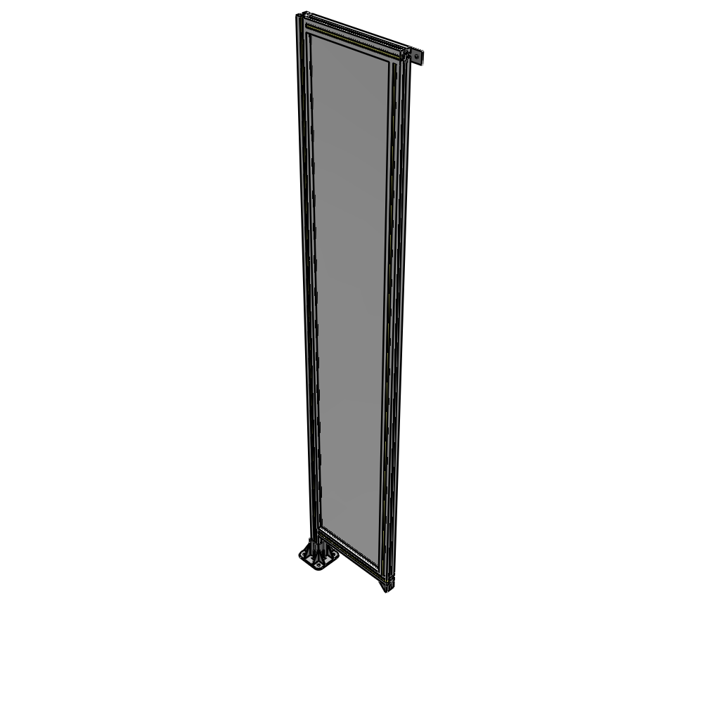 A1-2400-0450-0150-TYPFA SINGLE PANEL-LEG ON LEFT WITH TIE PLATES AND ANGLE 2400MM X 450MM  1/4" POLYCARBONATE, ASSEMBLED