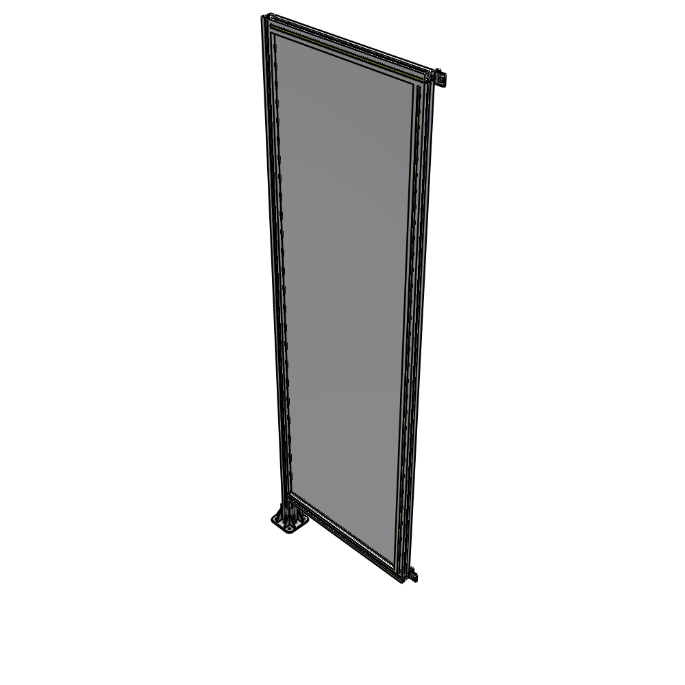A1-2400-0750-0150-HYPFK SINGLE PANEL-LEG ON LEFT WITH HINGES 2400MM X 750MM  1/4" POLYCARBONATE, AS A KIT