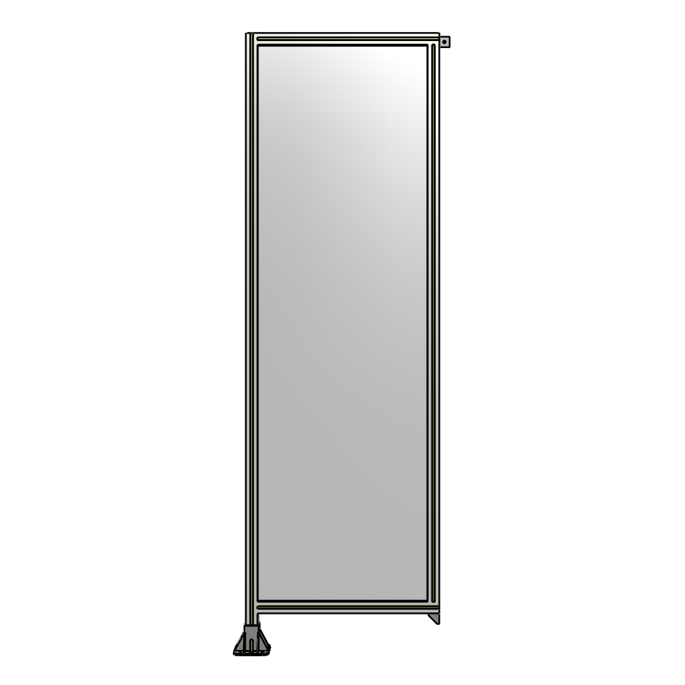 A1-2400-0750-0150-TYPFK SINGLE PANEL-LEG ON LEFT WITH TIE PLATES AND ANGLE 2400MM X 750MM  1/4" POLYCARBONATE, AS A KIT