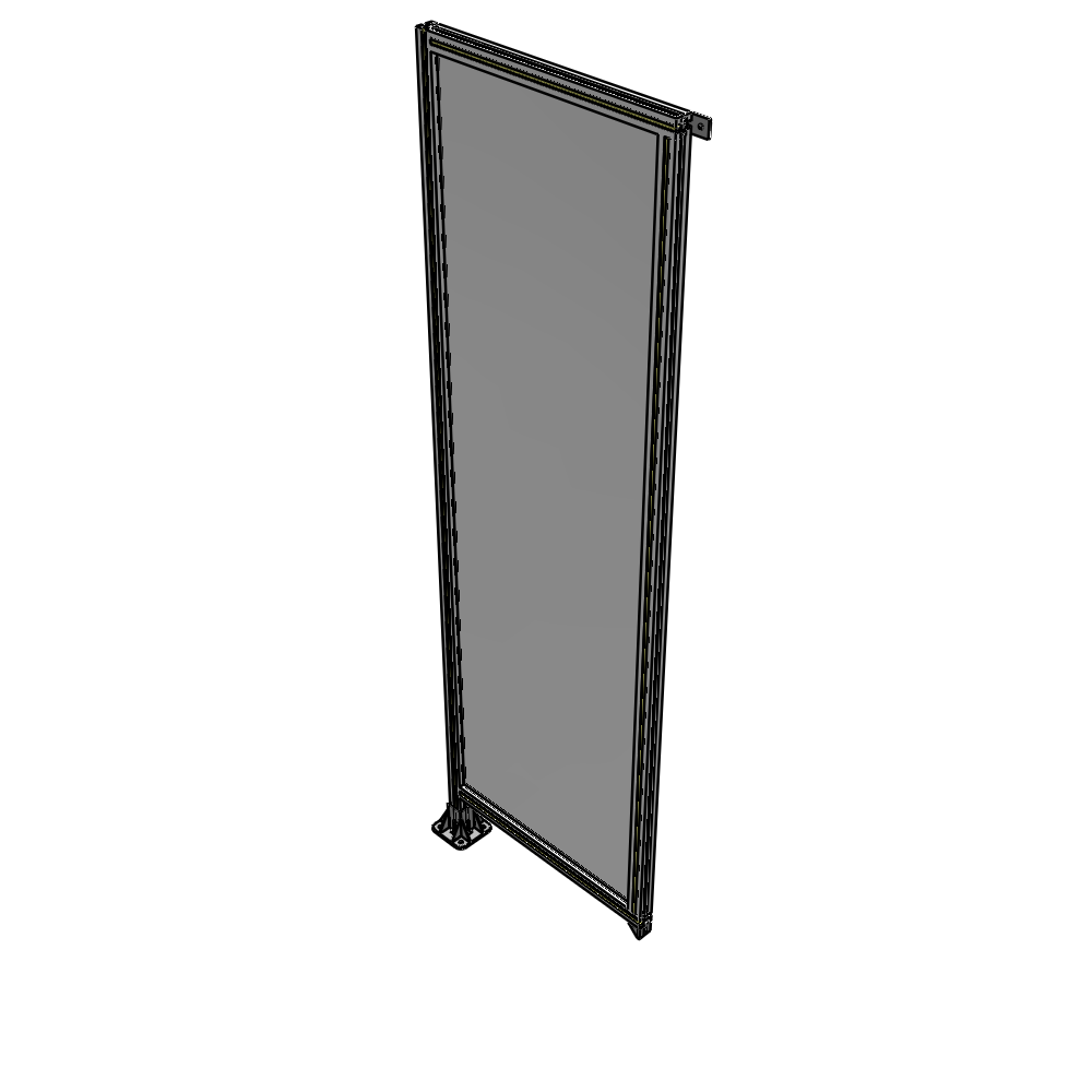A1-2400-0750-0150-TYPFK SINGLE PANEL-LEG ON LEFT WITH TIE PLATES AND ANGLE 2400MM X 750MM  1/4" POLYCARBONATE, AS A KIT