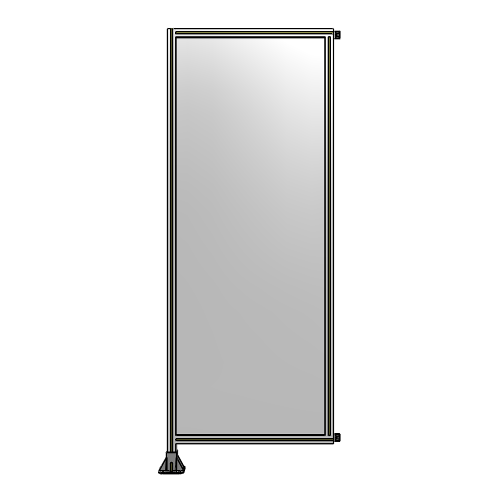 A1-2400-0900-0150-HYPFA SINGLE PANEL-LEG ON LEFT WITH HINGES 2400MM X 900MM  1/4" POLYCARBONATE, FULLY ASSEMBLED