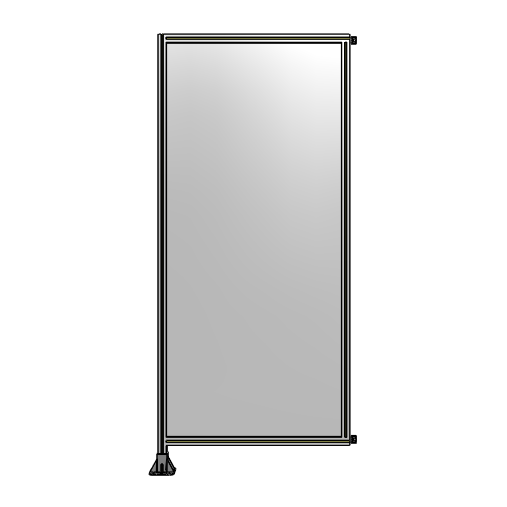 A1-2400-1050-0150-HYPFK SINGLE PANEL-LEG ON LEFT WITH HINGES 2400MM X 1050MM  1/4" POLYCARBONATE, AS A KIT