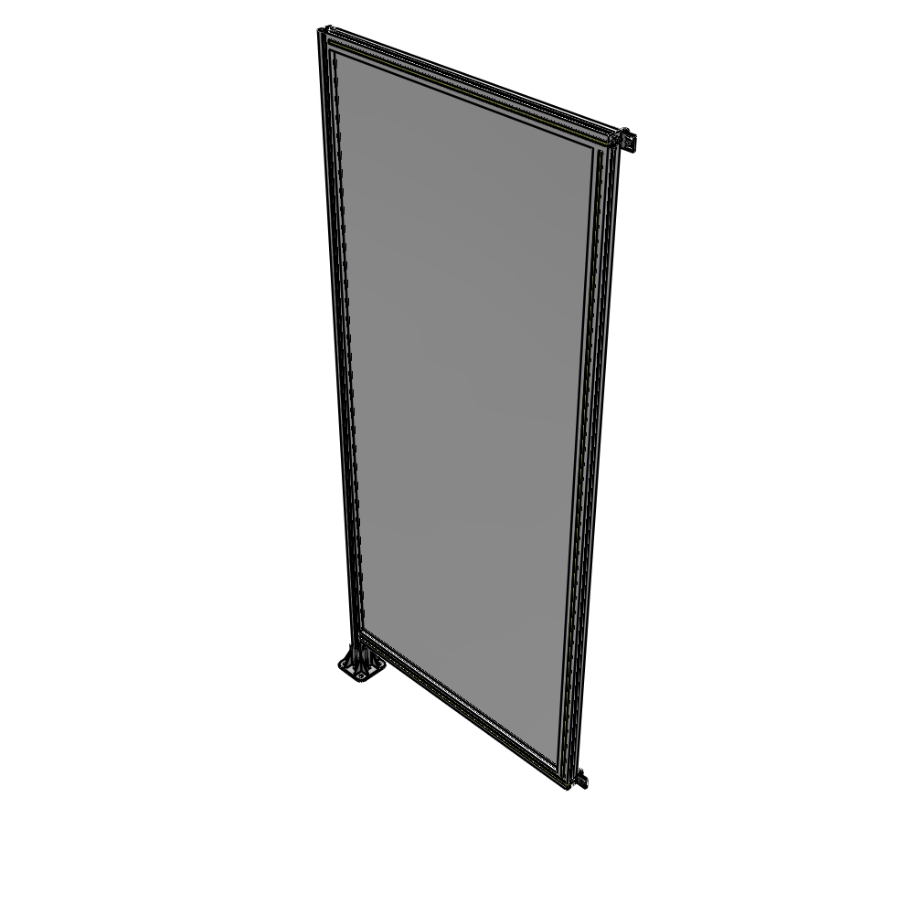 A1-2400-1050-0150-HYPFK SINGLE PANEL-LEG ON LEFT WITH HINGES 2400MM X 1050MM  1/4" POLYCARBONATE, AS A KIT
