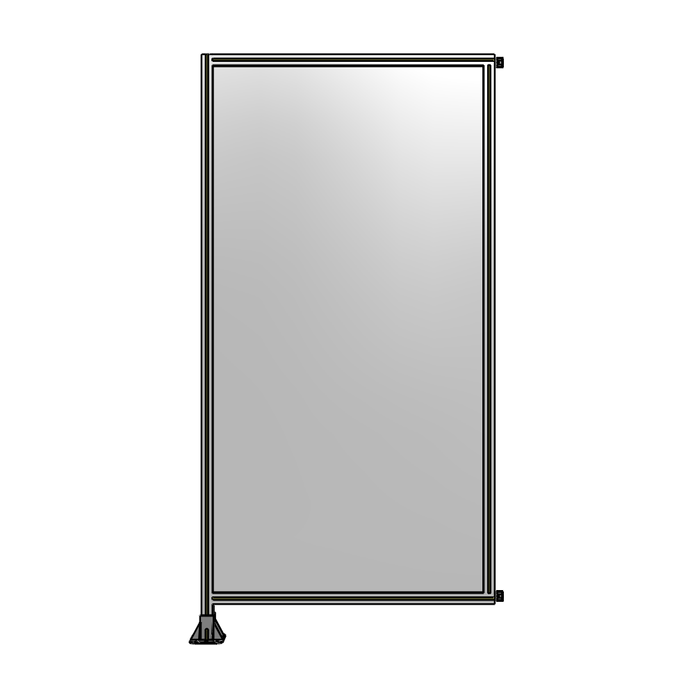 A1-2400-1200-0150-HYPFK SINGLE PANEL-LEG ON LEFT WITH HINGES 2400MM X 1200MM  1/4" POLYCARBONATE, AS A KIT