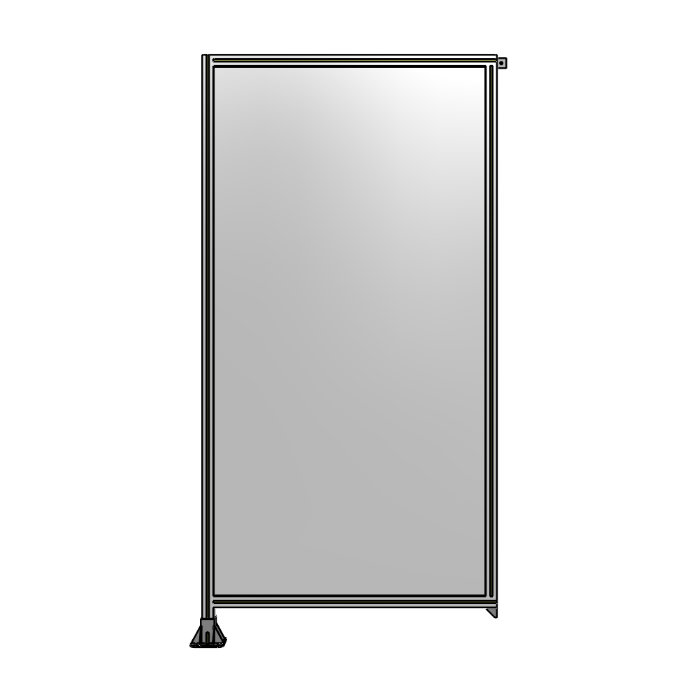 A1-2400-1200-0150-TYPFK SINGLE PANEL-LEG ON LEFT WITH TIE PLATES AND ANGLE 2400MM X 1200MM  1/4" POLYCARBONATE, AS A KIT