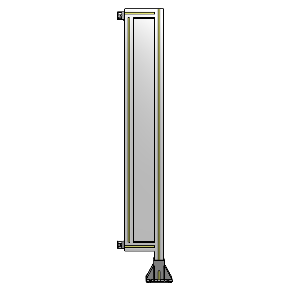 A2-1400-0200-0150-HYPFA SINGLE PANEL-LEG ON RIGHT WITH HINGES 1400MM X 200MM  1/4" POLYCARBONATE, FULLY ASSEMBLED