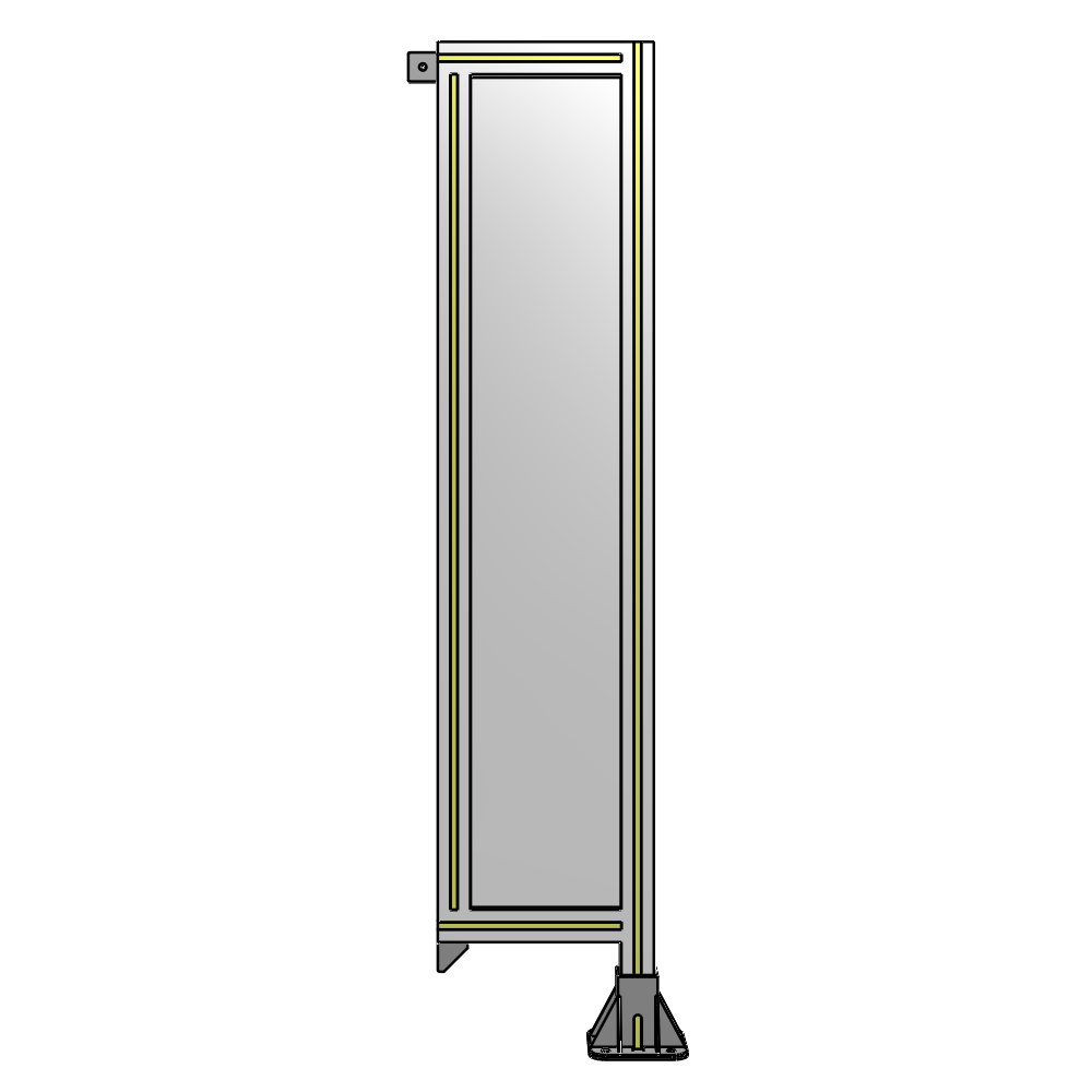 A2-1400-0300-0150-TYPFK SINGLE PANEL-LEG ON RIGHT WITH TIE PLATES AND ANGLE 1400MM X 300MM  1/4" POLYCARBONATE, AS A KIT