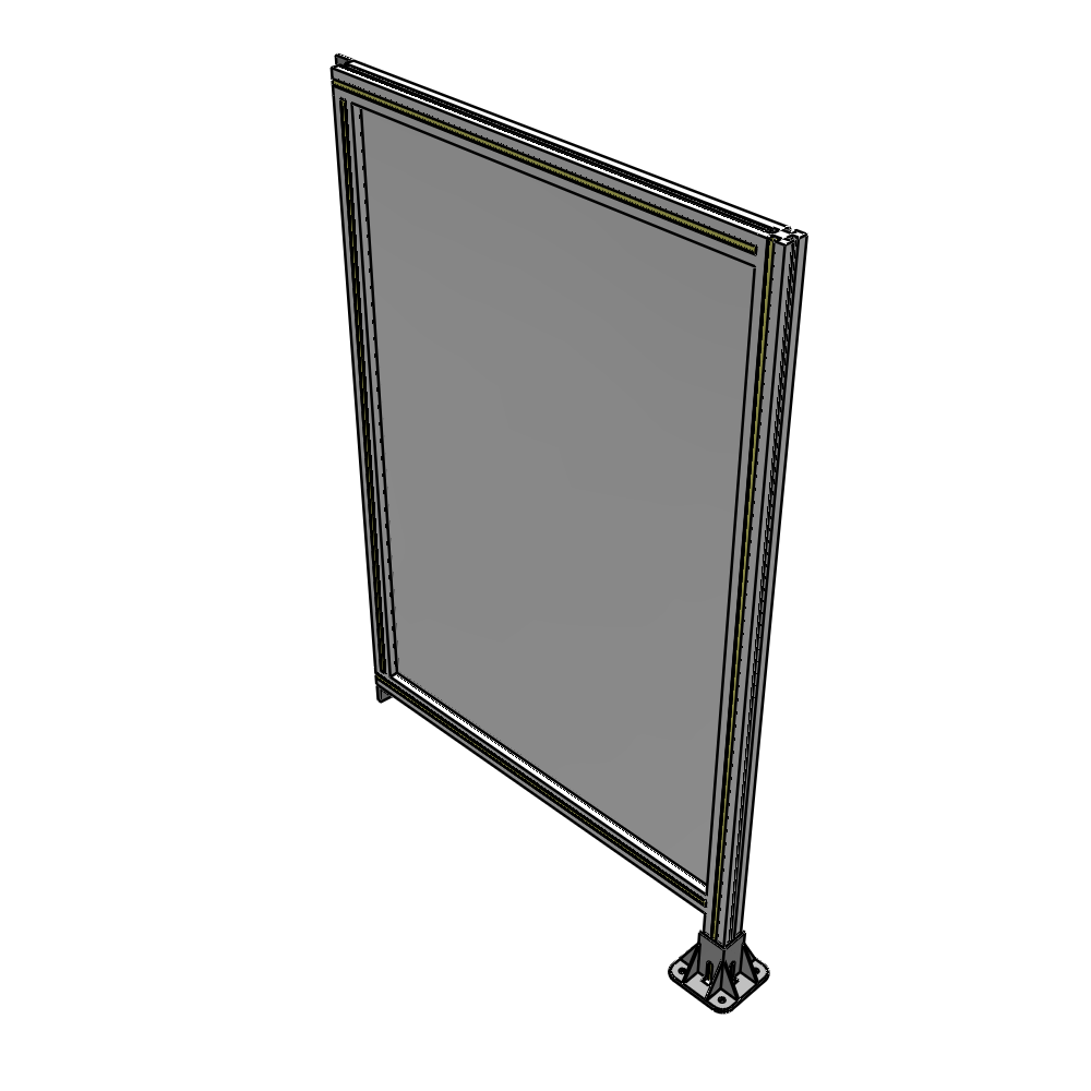 A2-1400-0900-0150-TYPFK SINGLE PANEL-LEG ON RIGHT WITH TIE PLATES AND ANGLE 1400MM X 900MM  1/4" POLYCARBONATE, AS A KIT