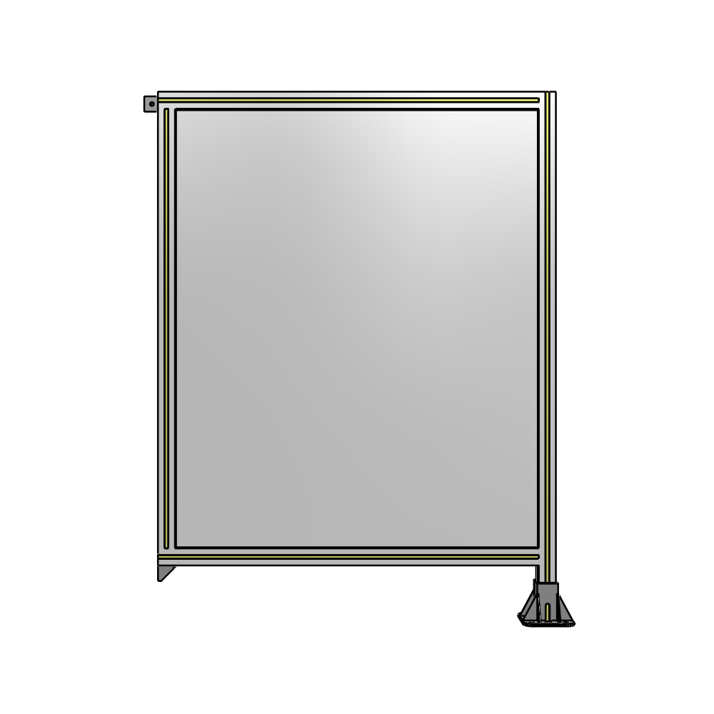 A2-1400-1050-0150-TYPFK SINGLE PANEL-LEG ON RIGHT WITH TIE PLATES AND ANGLE 1400MM X 1050MM  1/4" POLYCARBONATE, AS A KIT