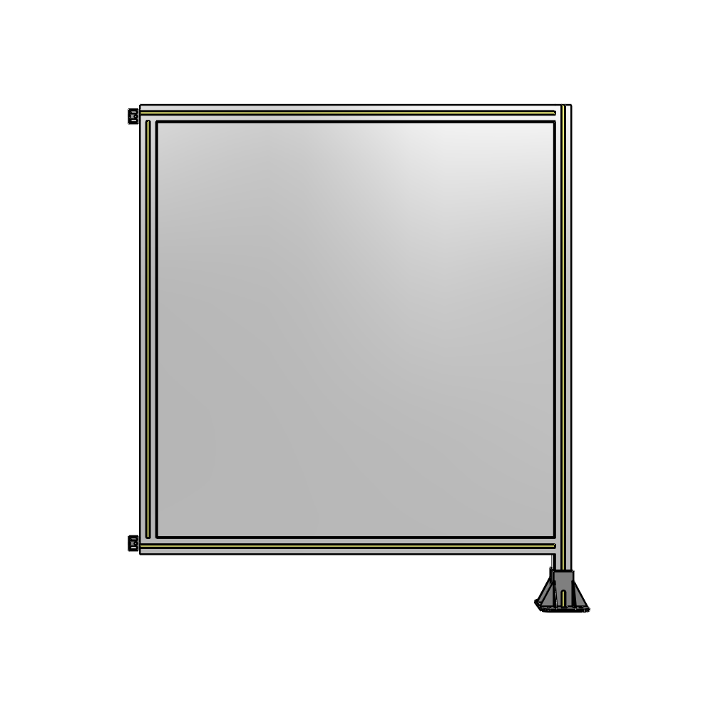 A2-1400-1200-0150-HYPFA SINGLE PANEL-LEG ON RIGHT WITH HINGES 1400MM X 1200MM  1/4" POLYCARBONATE, FULLY ASSEMBLED