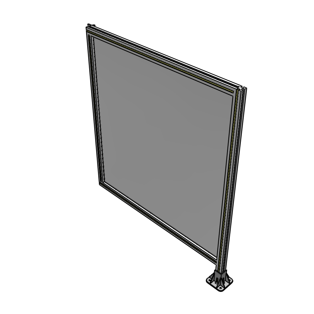 A2-1400-1200-0150-HYPFA SINGLE PANEL-LEG ON RIGHT WITH HINGES 1400MM X 1200MM  1/4" POLYCARBONATE, FULLY ASSEMBLED