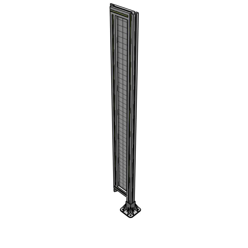A2-1700-0200-0150-TYMFA SINGLE PANEL-LEG ON RIGHT WITH TIE PLATES AND ANGLE 1700MM X 200MM  1" MESH, FULLY ASSEMBLED