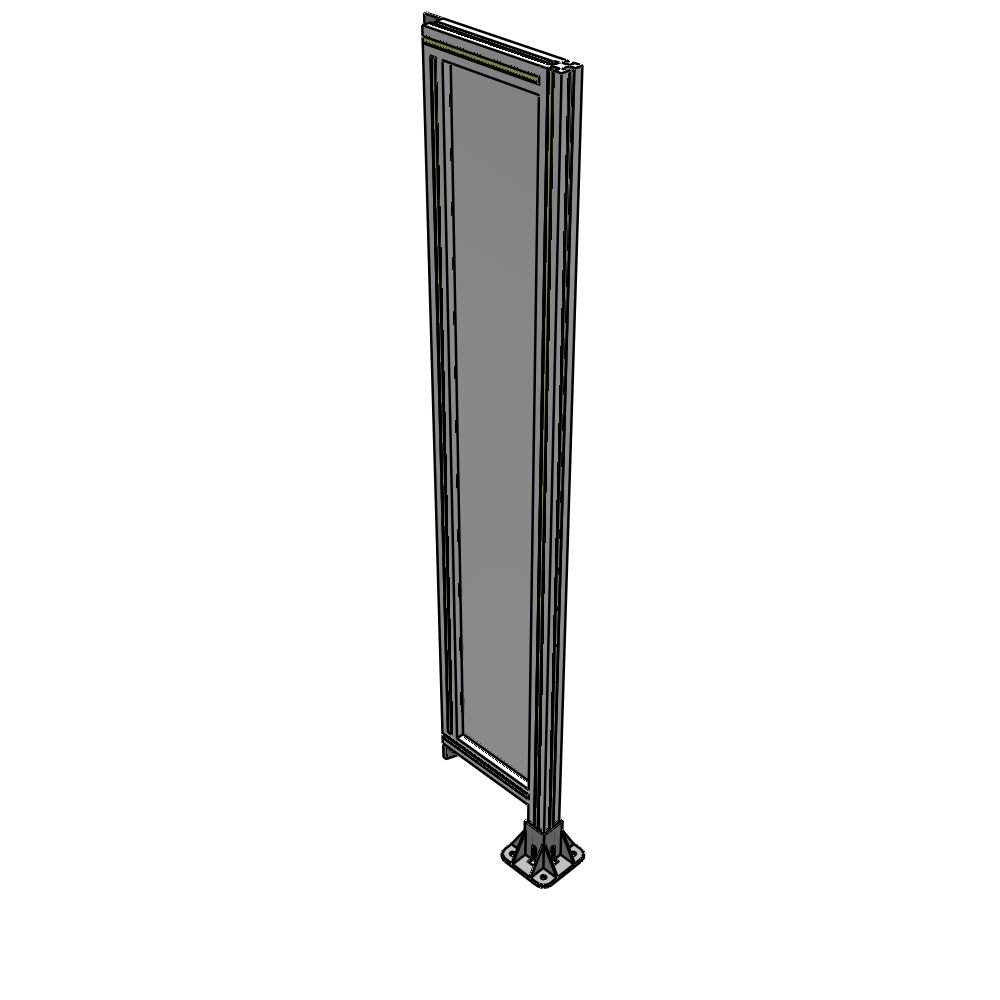 A2-1700-0300-0150-TYPFK SINGLE PANEL-LEG ON RIGHT WITH TIE PLATES AND ANGLE 1700MM X 300MM  1/4" POLYCARBONATE, AS A KIT