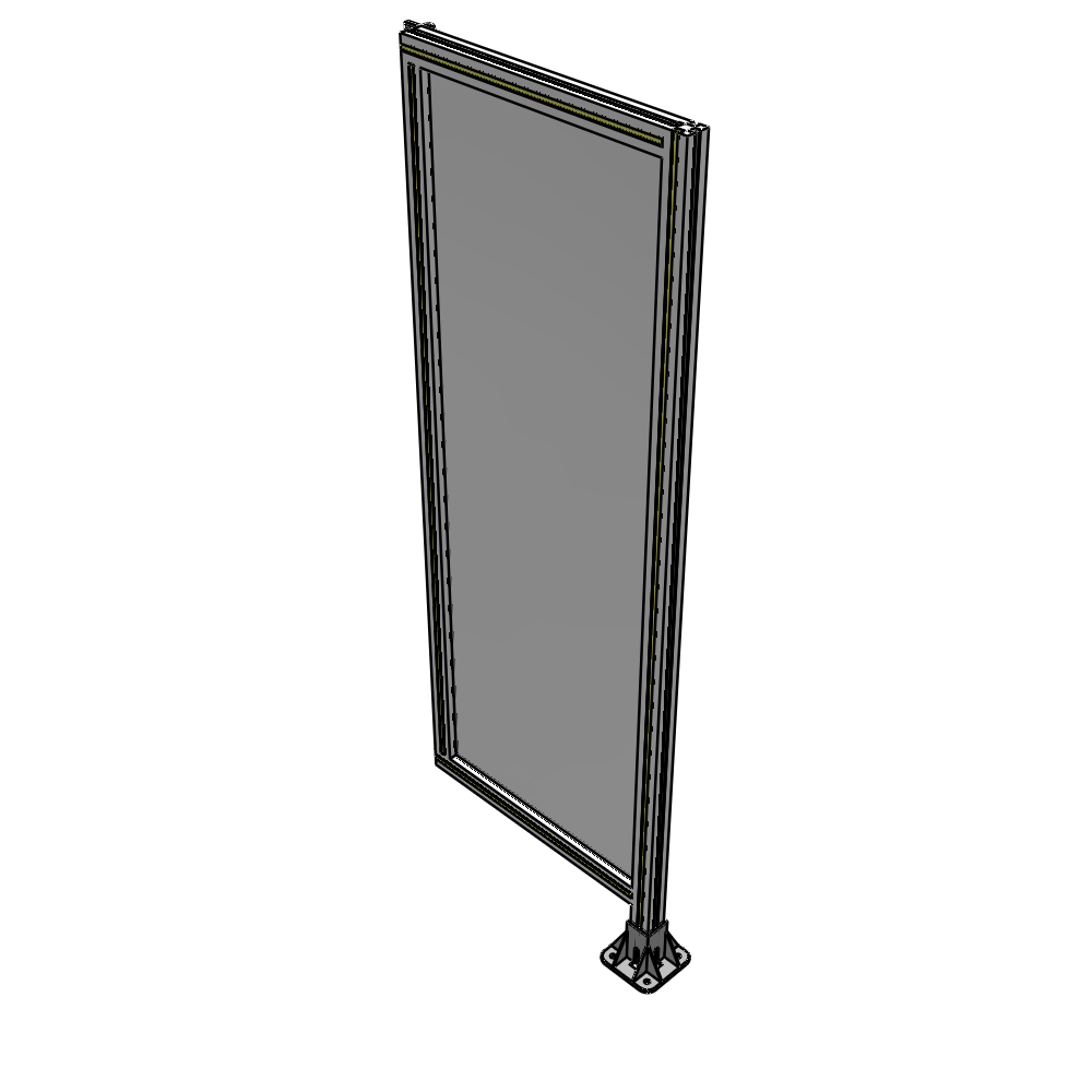 A2-1700-0600-0150-HYPFA SINGLE PANEL-LEG ON RIGHT WITH HINGES 1700MM X 600MM  1/4" POLYCARBONATE, ASSEMBLED