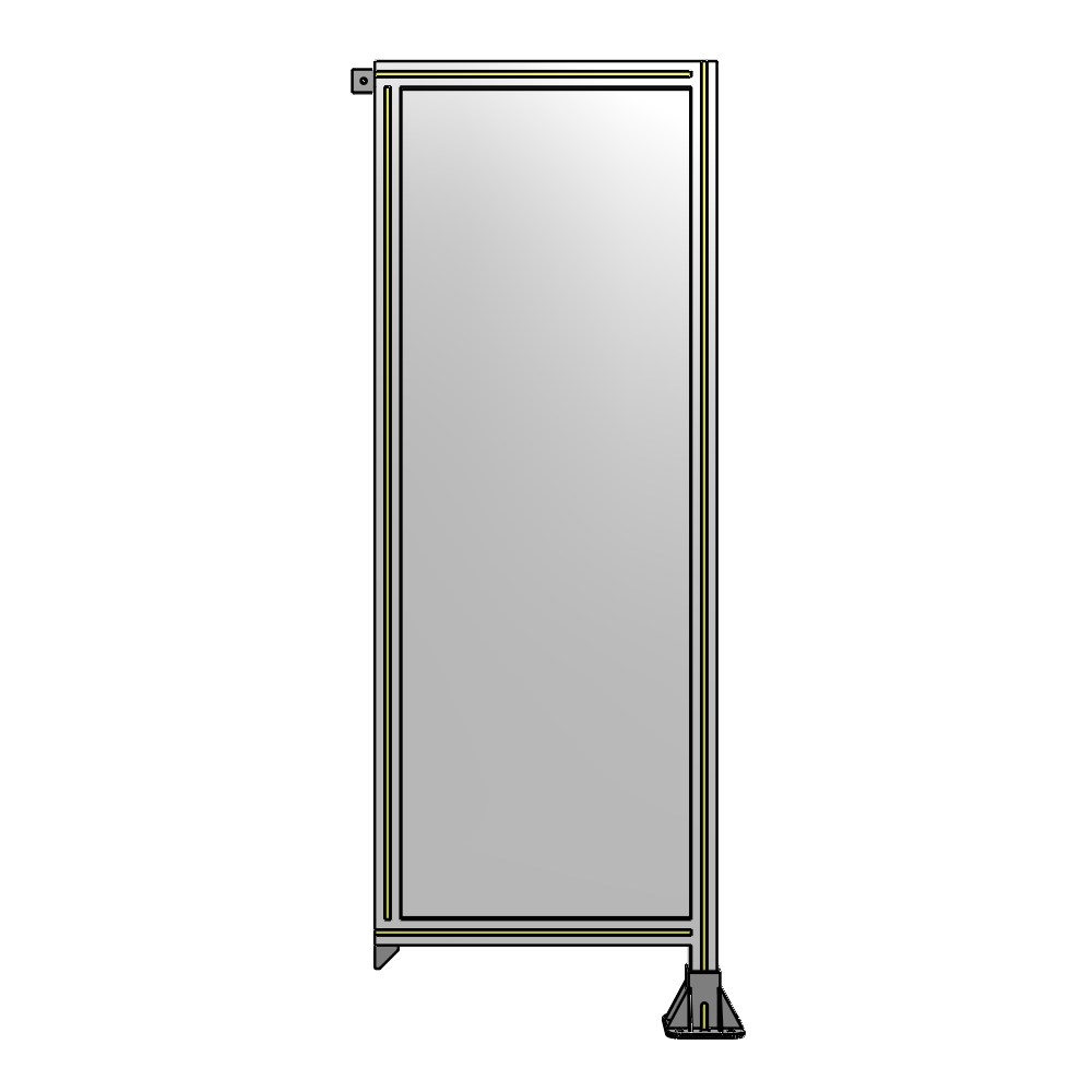 A2-1700-0600-0150-TYPFK SINGLE PANEL-LEG ON RIGHT WITH TIE PLATES AND ANGLE 1700MM X 600MM  1/4" POLYCARBONATE, AS A KIT
