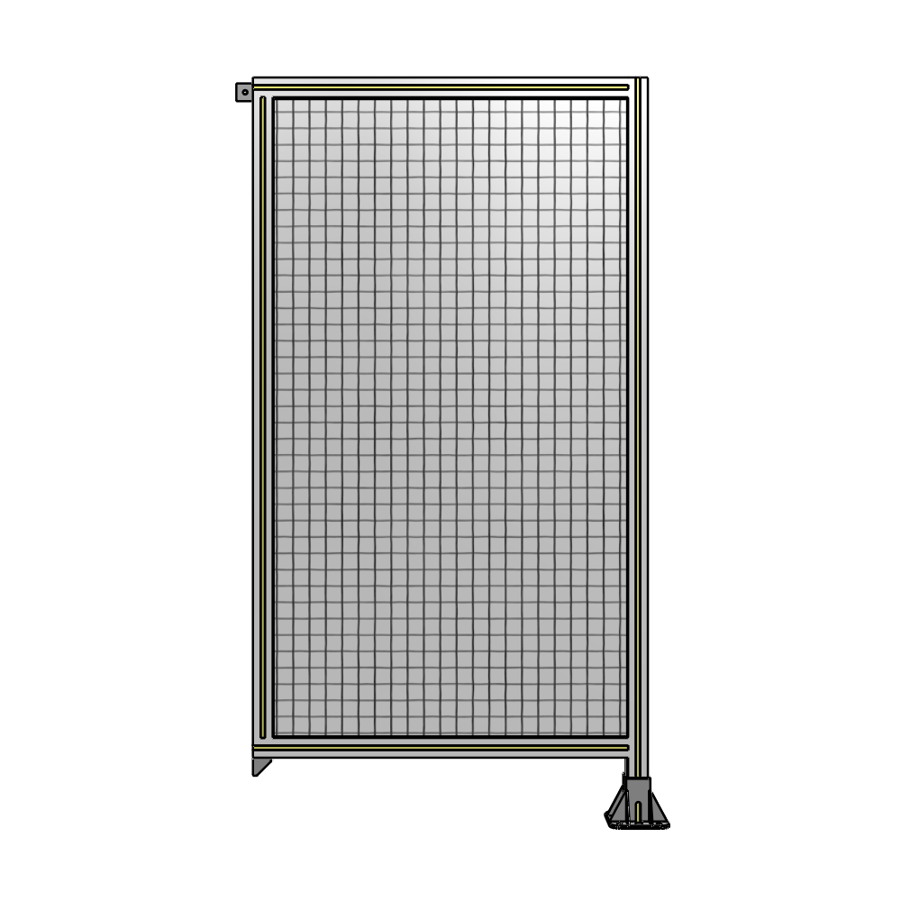 A2-1700-0900-0150-TYMFA SINGLE PANEL-LEG ON RIGHT WITH TIE PLATES AND ANGLE 1700MM X 900MM  1" MESH, FULLY ASSEMBLED