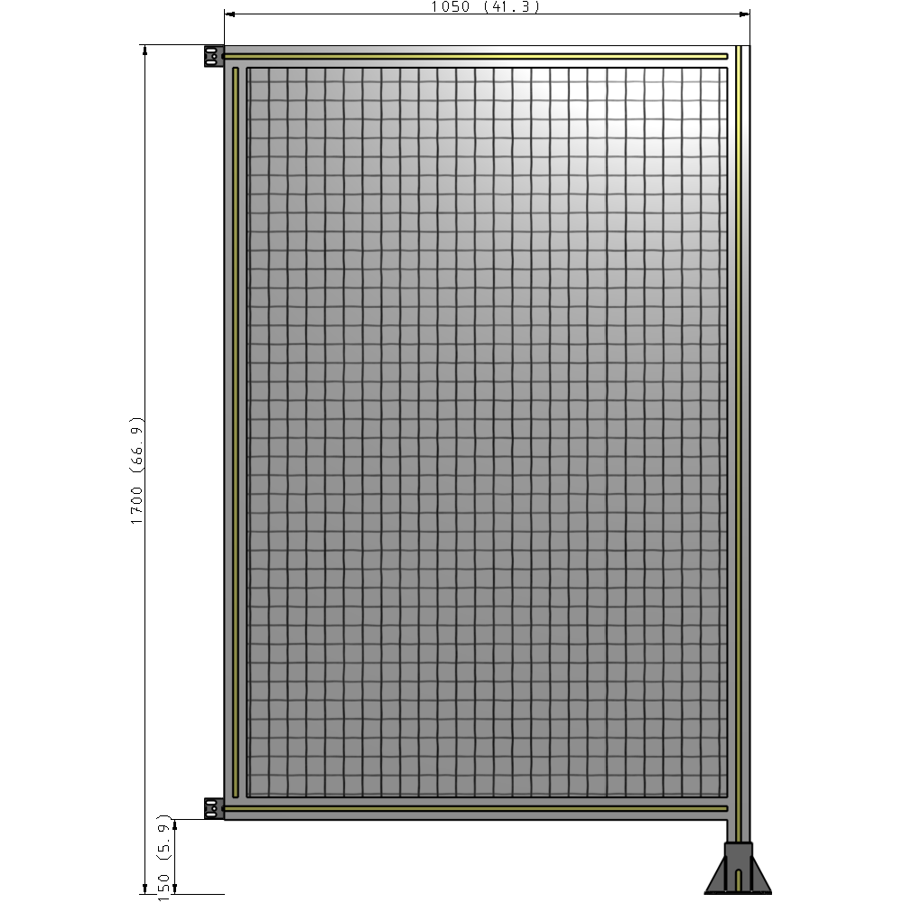 A2-1700-1050-0150-HYMFK SINGLE PANEL-LEG ON RIGHT WITH HINGES 1700MM X 1050MM  1" MESH, AS A KIT