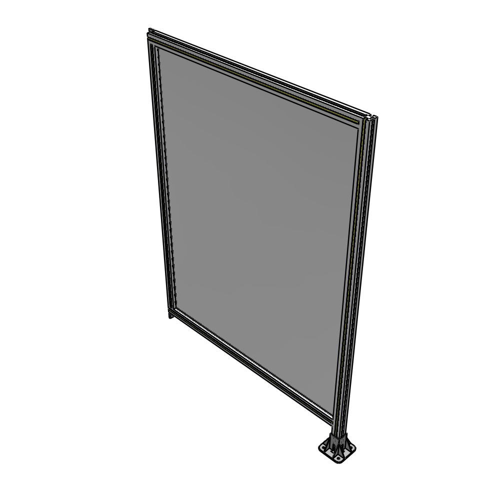 A2-1700-1200-0150-TYPFA SINGLE PANEL-LEG ON RIGHT WITH TIE PLATES AND ANGLE 1700MM X 1200MM  1/4" POLYCARBONATE, ASSEMBLED