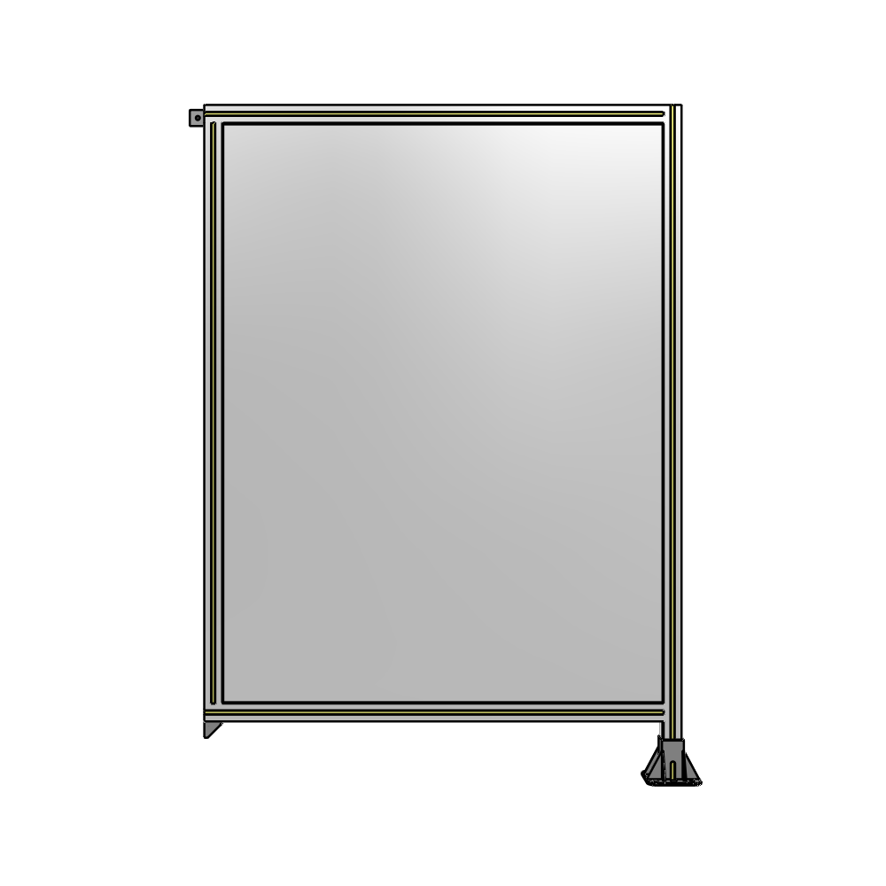 A2-1700-1200-0150-TYPFK SINGLE PANEL-LEG ON RIGHT WITH TIE PLATES AND ANGLE 1700MM X 1200MM  1/4" POLYCARBONATE, AS A KIT